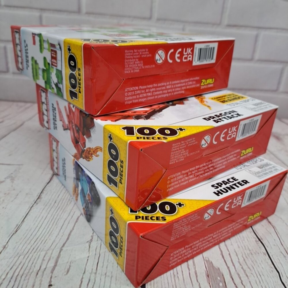 Lot of 3 Zuru Max Build, Space Hunter, Dragon Attack, Knights Castle, Sealed NIB - Picture 9 of 11